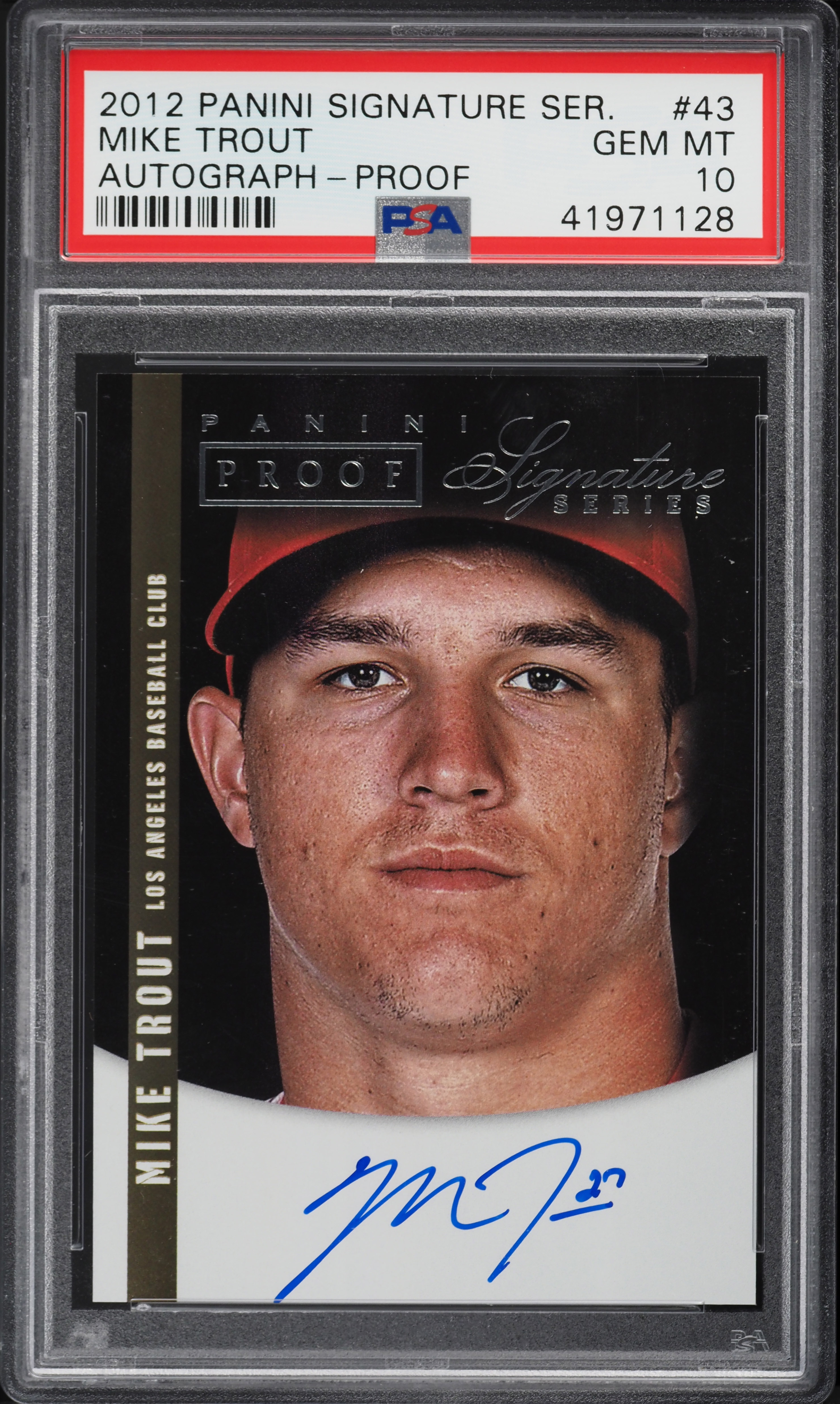 2012 Panini Signature Series Proof Mike Trout ROOKIE AUTO 10/10