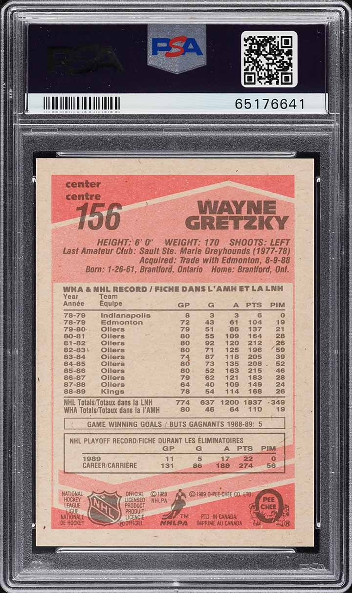 1989 O-Pee-Chee Hockey Wayne Gretzky #156 PSA 10 GEM MINT