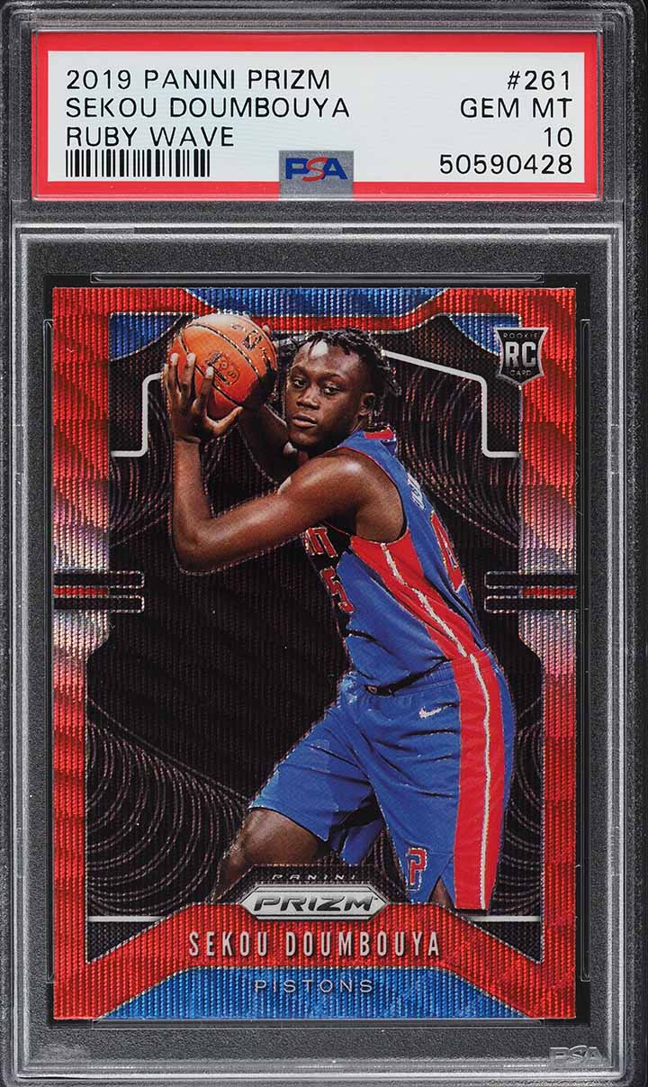 2019 Panini Prizm Ruby Wave Prizms Sekou Doumbouya ROOKIE #261 PSA 10 GEM MINT