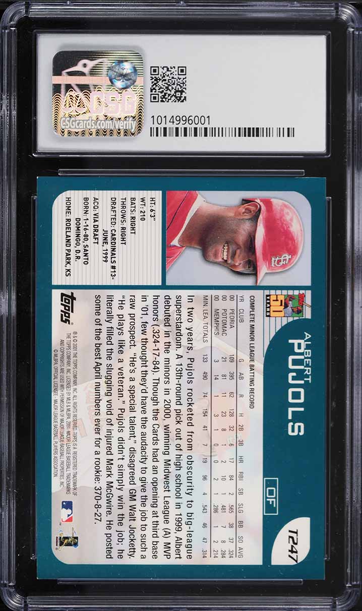 2001 Topps Traded Albert Pujols ROOKIE #T247 CSG 8.5 NM-MT+