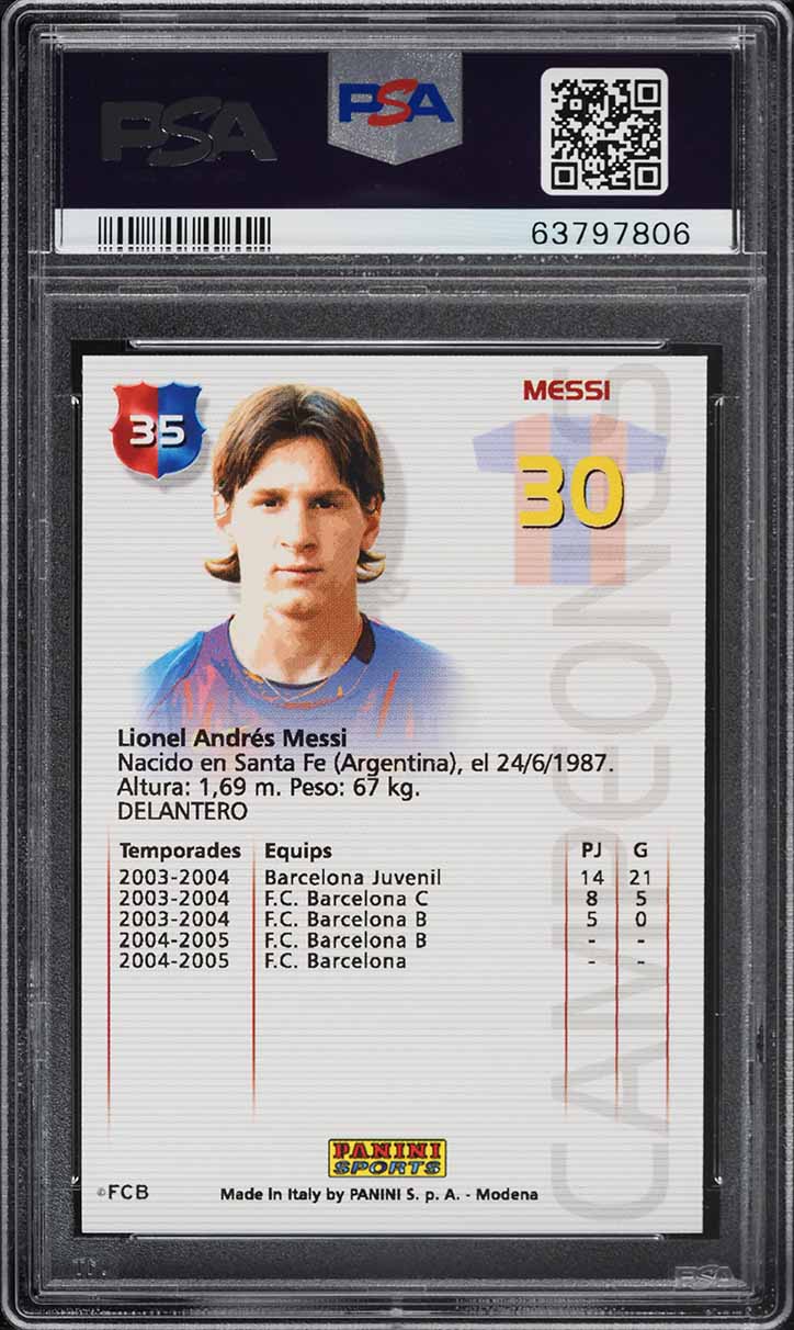2004 Panini Sports Mega Cracks Campeon Lionel Messi ROOKIE #35 PSA 8 NM-MT