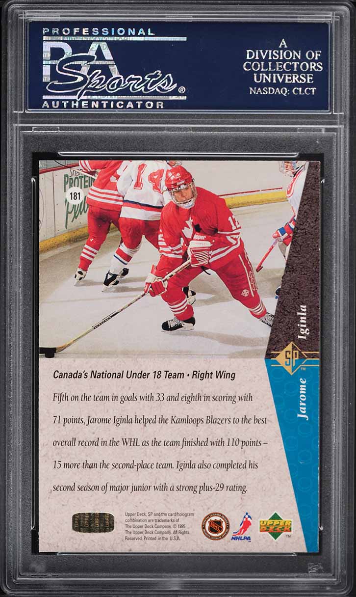 1994 SP Premier Prospects Hockey Jarome Iginla ROOKIE #181 PSA 6 EXMT