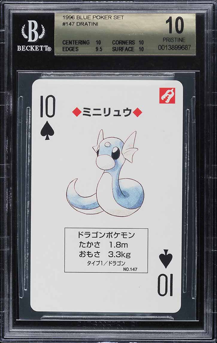 1996 Pokemon Japanese Blue Poker Set Nintendo Playing Card Dratini #147 BGS  10 PRISTINE on Fanatics Collect