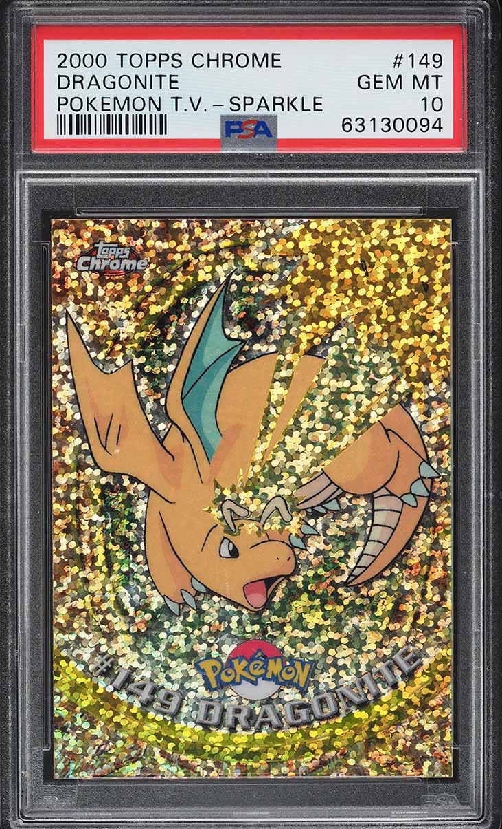 2000 Topps Pokemon Chrome Series 2 Sparkle Dragonite #149 PSA 10