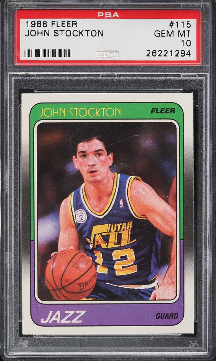 1988 Fleer Basketball John Stockton ROOKIE #115 PSA 10 GEM MINT
