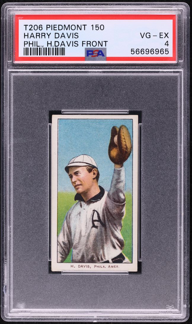 1909-11 T206 Harry Davis PHIL. H.DAVIS FRONT PSA 4 VGEX