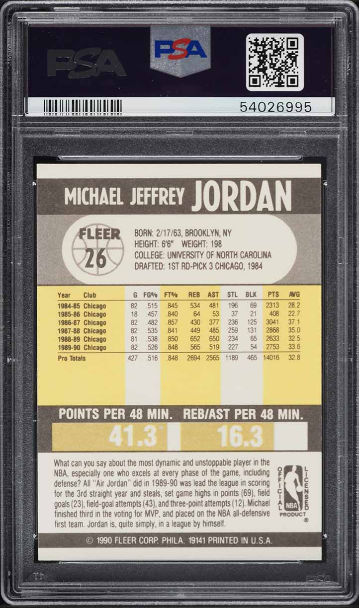 1990 Fleer Basketball Michael Jordan #26 PSA 10 GEM MINT