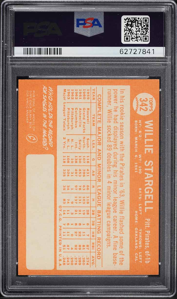 1964 Topps Willie Stargell #342 PSA 5 EX