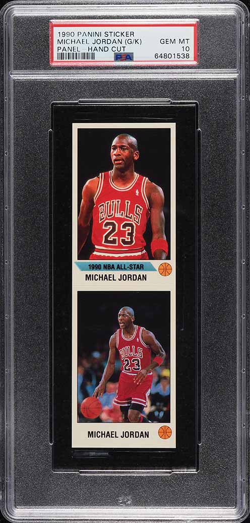 1990 Panini Sticker Panel Michael Jordan PSA 10 GEM MINT