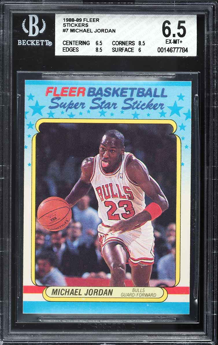 1988 Fleer Sticker Michael Jordan #7 BGS 6.5 EXMT+