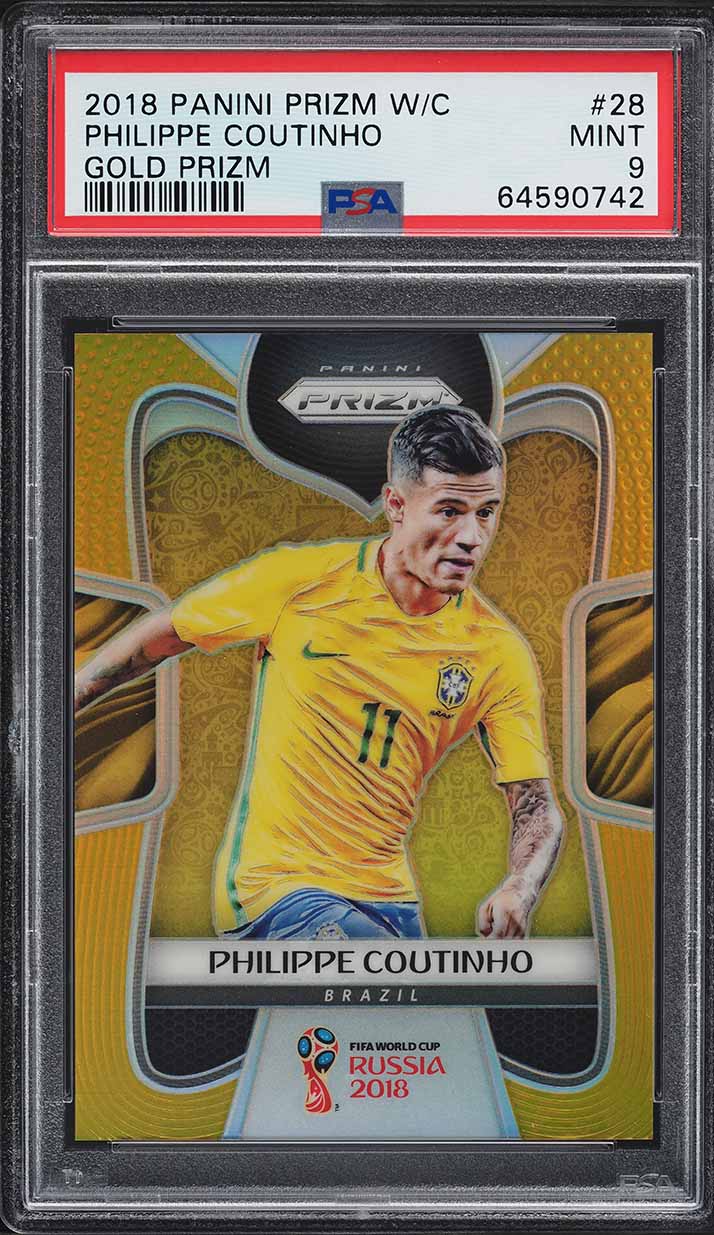 2018 Panini Prizm World Cup Gold Marcelo 10/10 #31 PSA 8 NM-MT on