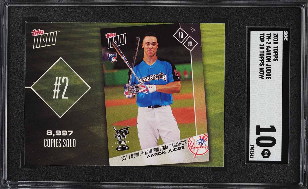 2018 Topps Now Top 10 Aaron Judge #TN-2 SGC 10 GEM MINT