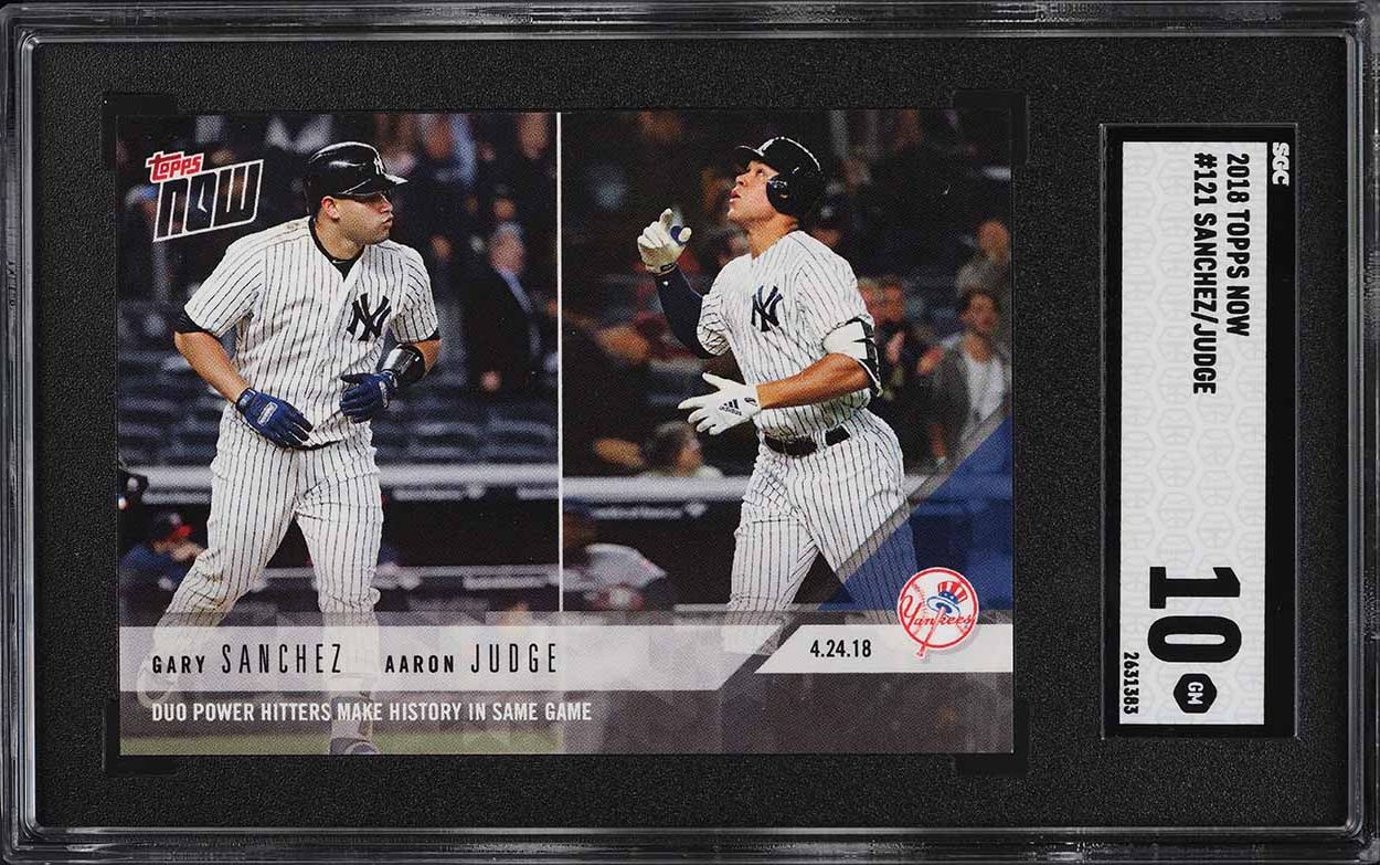2018 Topps Now Gary Sanchez & Aaron Judge #121 SGC 10 GEM MINT