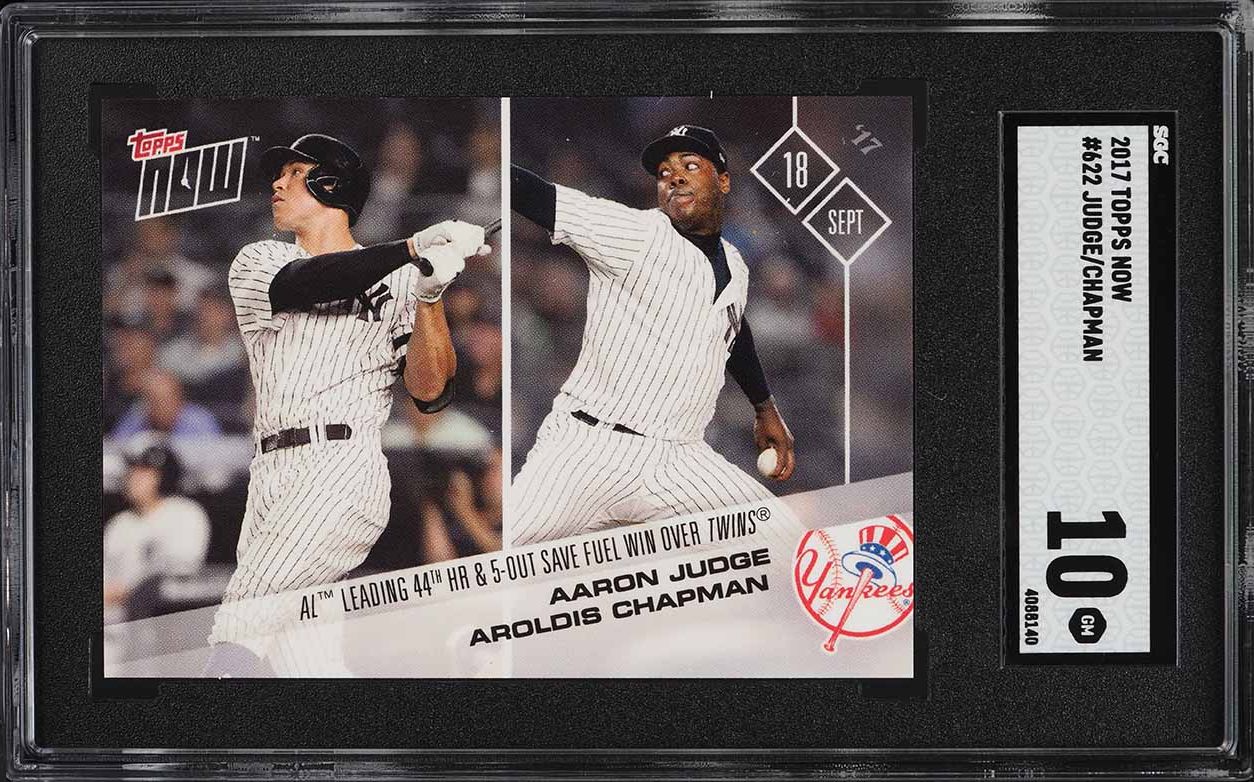 2017 Topps Now Aaron Judge & Aroldis Chapman ROOKIE #622 SGC 10 GEM MINT