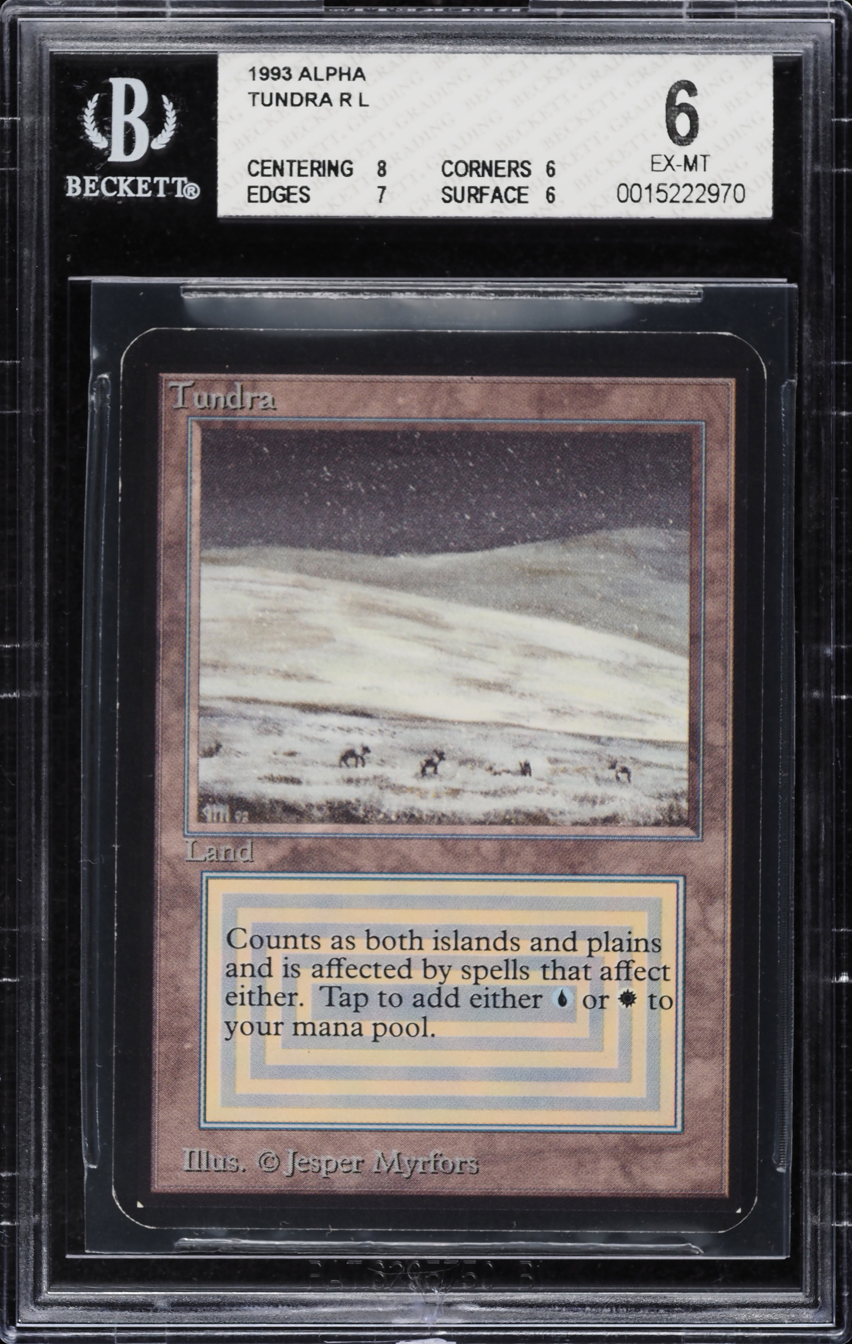 1993 Magic The Gathering MTG Alpha Dual Land Tundra BGS 6 EXMT on