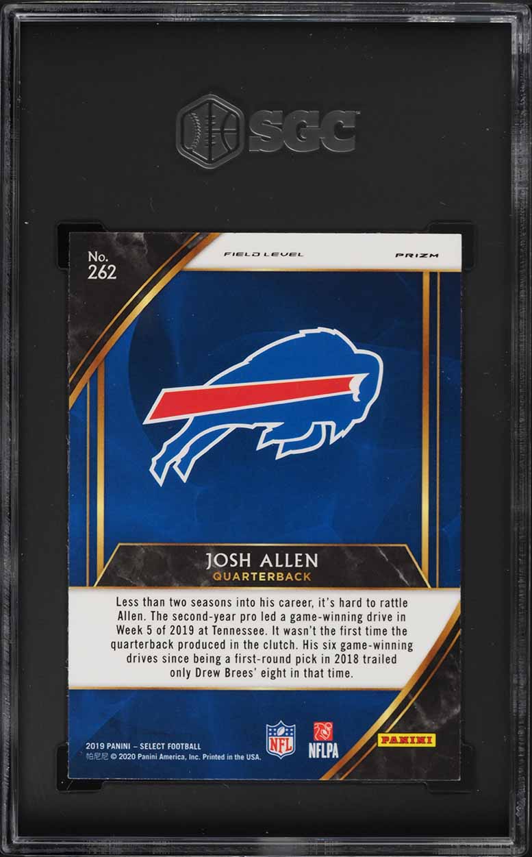 2019 Select Field Level Silver Prizm Josh Allen #262 SGC 10 GEM MINT