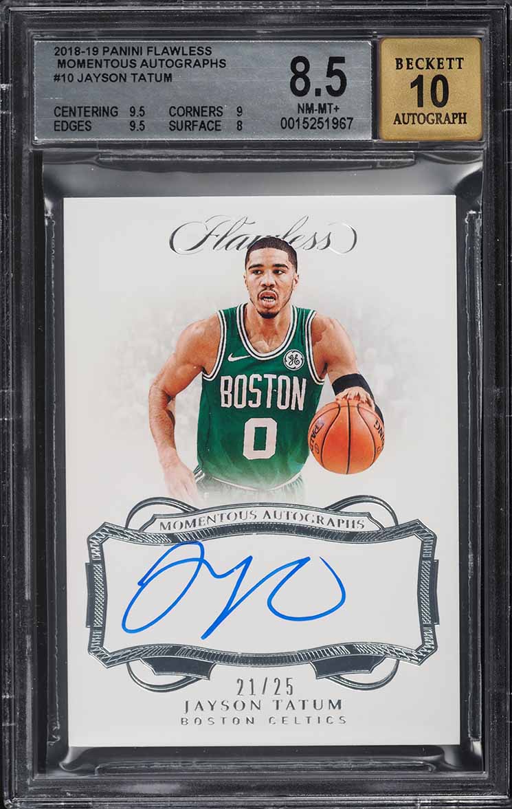 2018 Panini Flawless Momentous Jayson Tatum AUTO /25 #MA-JTT BGS 8.5 NM-MT+