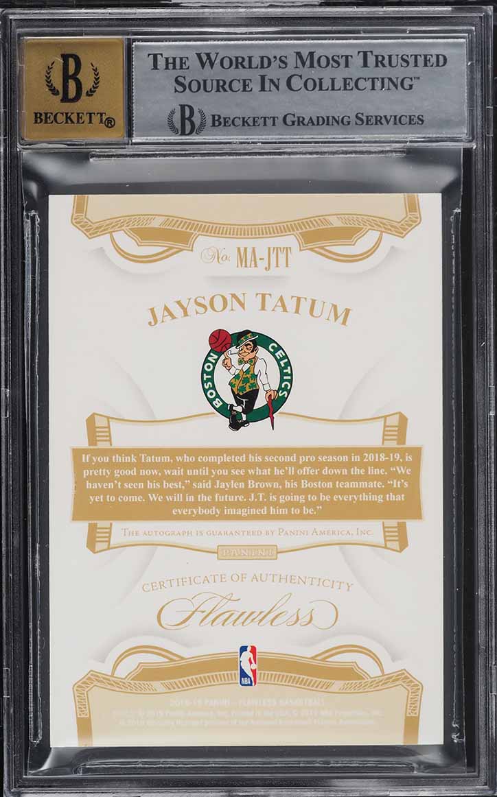 2018 Panini Flawless Momentous Jayson Tatum AUTO /25 #MA-JTT BGS 8.5 NM-MT+