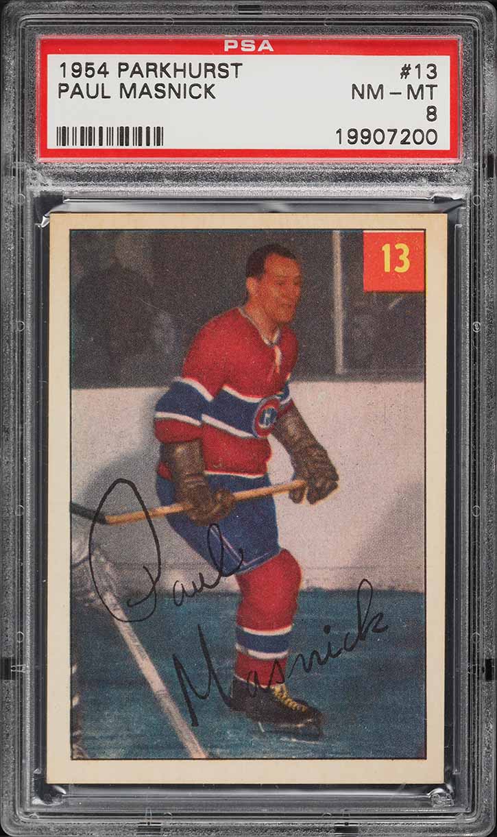 1954 Parkhurst Paul Masnick #13 PSA 8 NM-MT