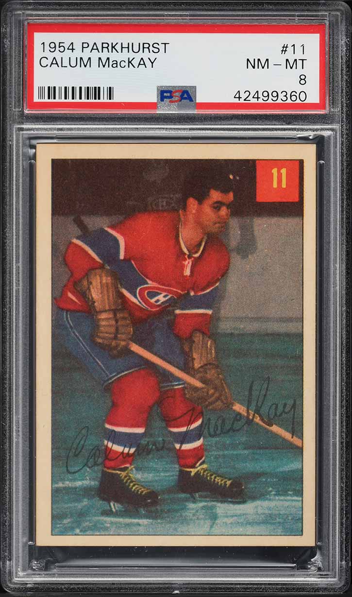 1954 Parkhurst Calum MacKay #11 PSA 8 NM-MT