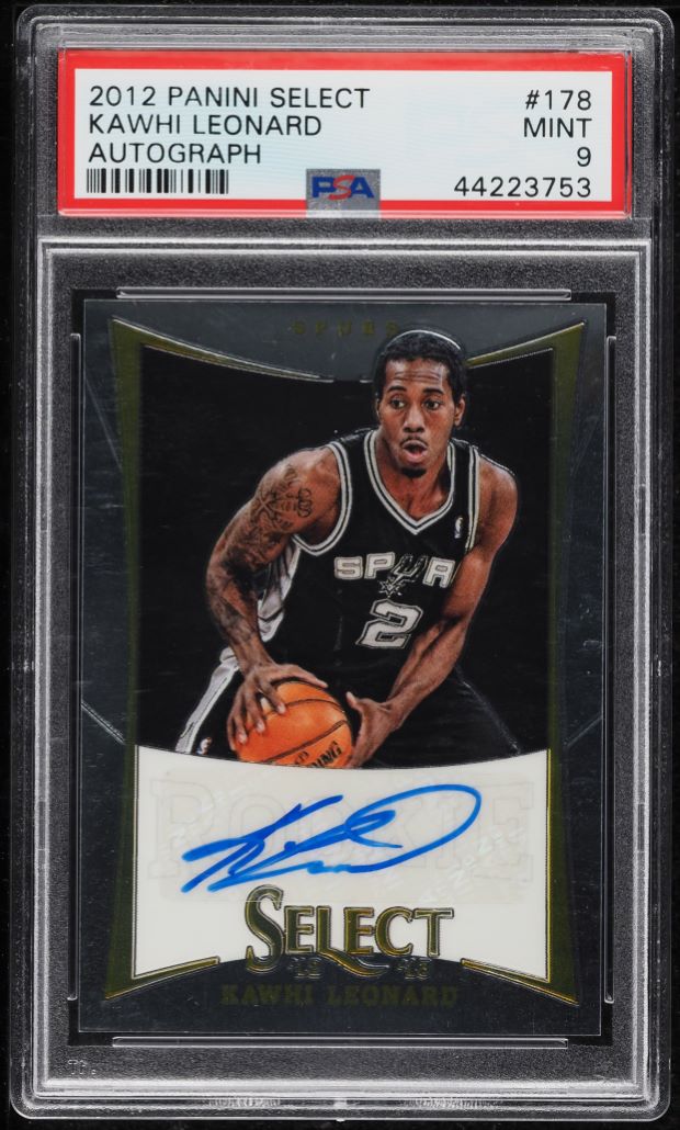 2012 Select Autographs Kawhi Leonard ROOKIE AUTO /199 #178 PSA 9 MINT