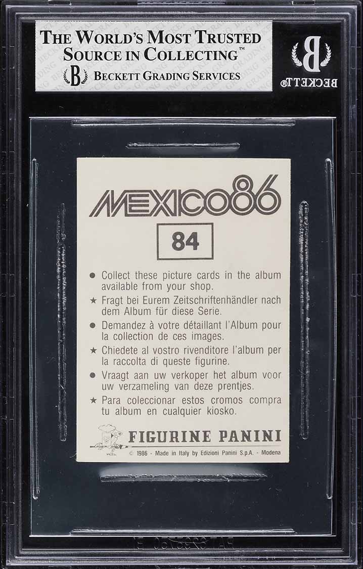1986 Panini World Cup Stickers Diego Maradona #84 BGS 7.5 NRMT+