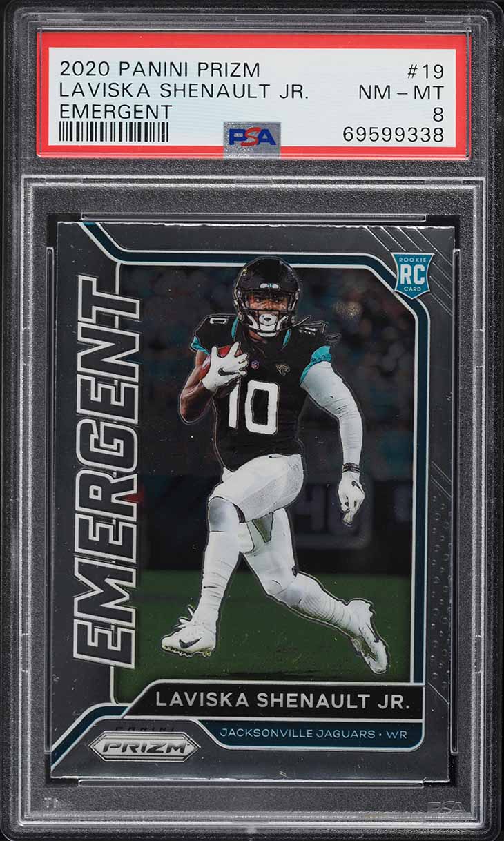 2020 Panini Prizm Emergent Laviska Shenault Jr. ROOKIE #19 PSA 8 NM-MT