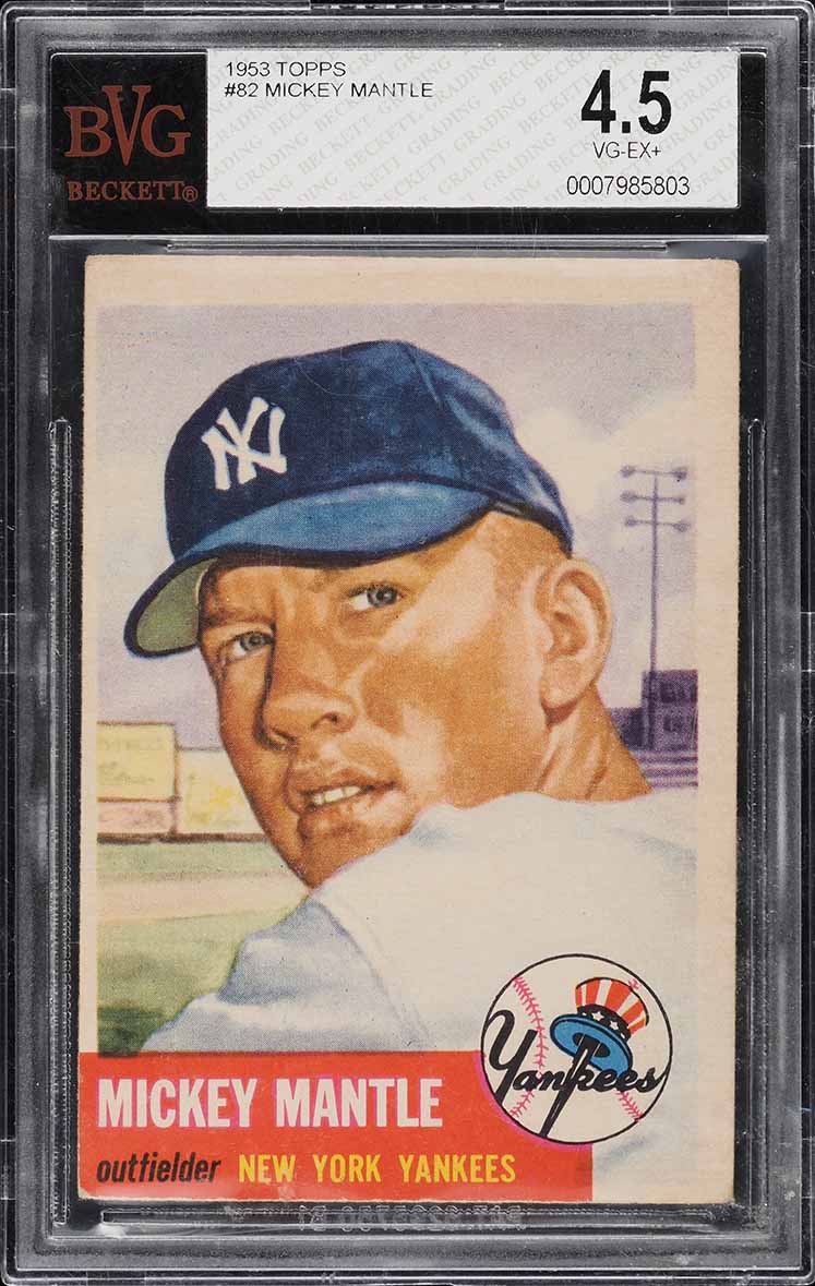 1953 Topps Mickey Mantle SHORT PRINT #82 BVG 4.5 VGEX+