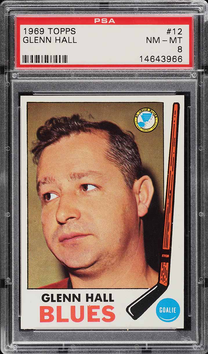 1969 Topps Hockey Glenn Hall #12 PSA 8 NM-MT