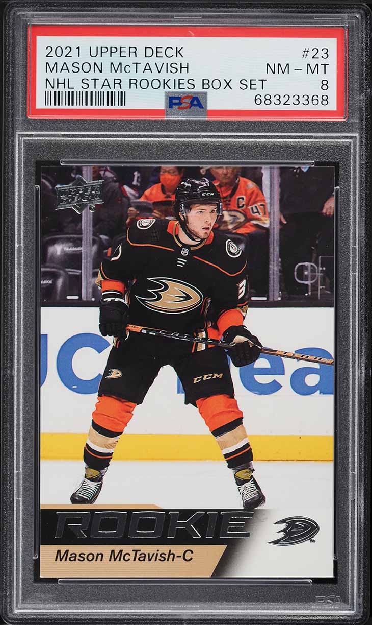 2021 Upper Deck NHL Star Rookies Box Set Mason McTavish ROOKIE #23 PSA 8 NM-MT