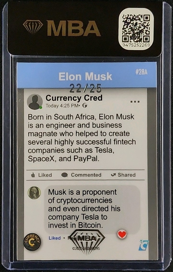 2022 Currency Series 1 Gemstone Ruby Elon Musk /25 #28A MBA AUTH on  Fanatics Collect