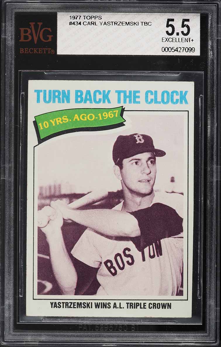 1977 Topps Carl Yastrzemski TURN BACK THE CLOCK #434 BVG 5.5 EX+