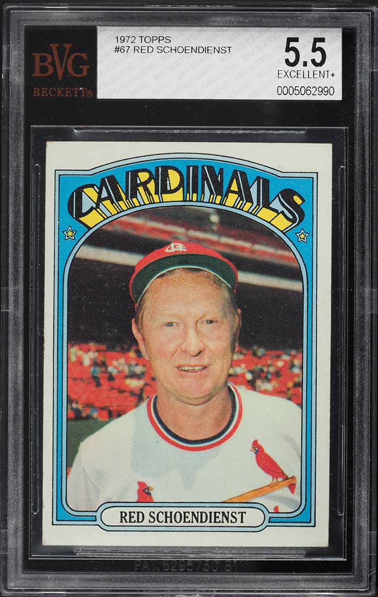 1972 Topps Red Schoendienst #67 BVG 5.5 EX+