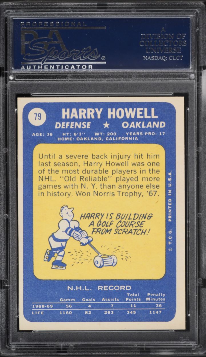 1969 Topps Hockey Harry Howell #79 PSA 8 NM-MT