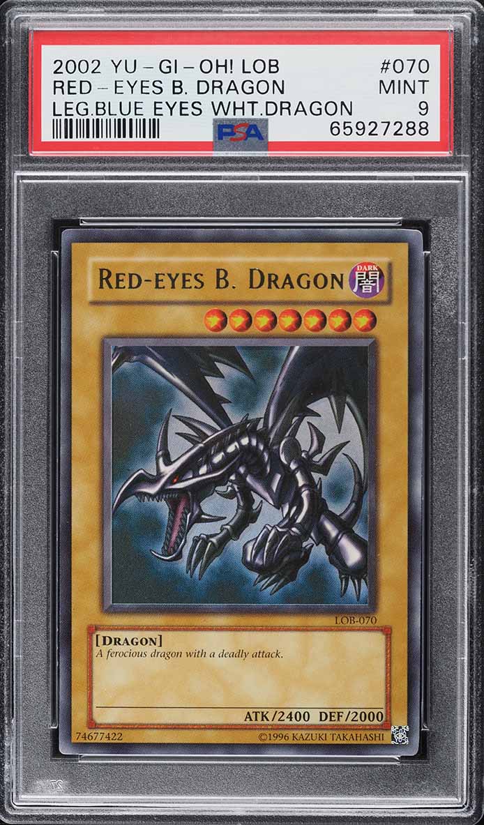 2002 Yu-Gi-Oh! Legend Of Blue-Eyes Red-Eyes Black Dragon #LOB-070 PSA 9 MINT