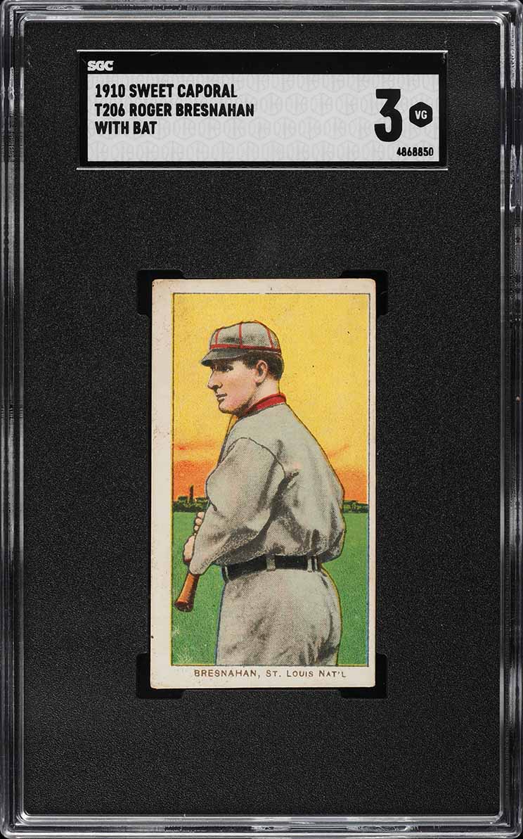 1909-11 T206 Roger Bresnahan WITH BAT SGC 3 VG