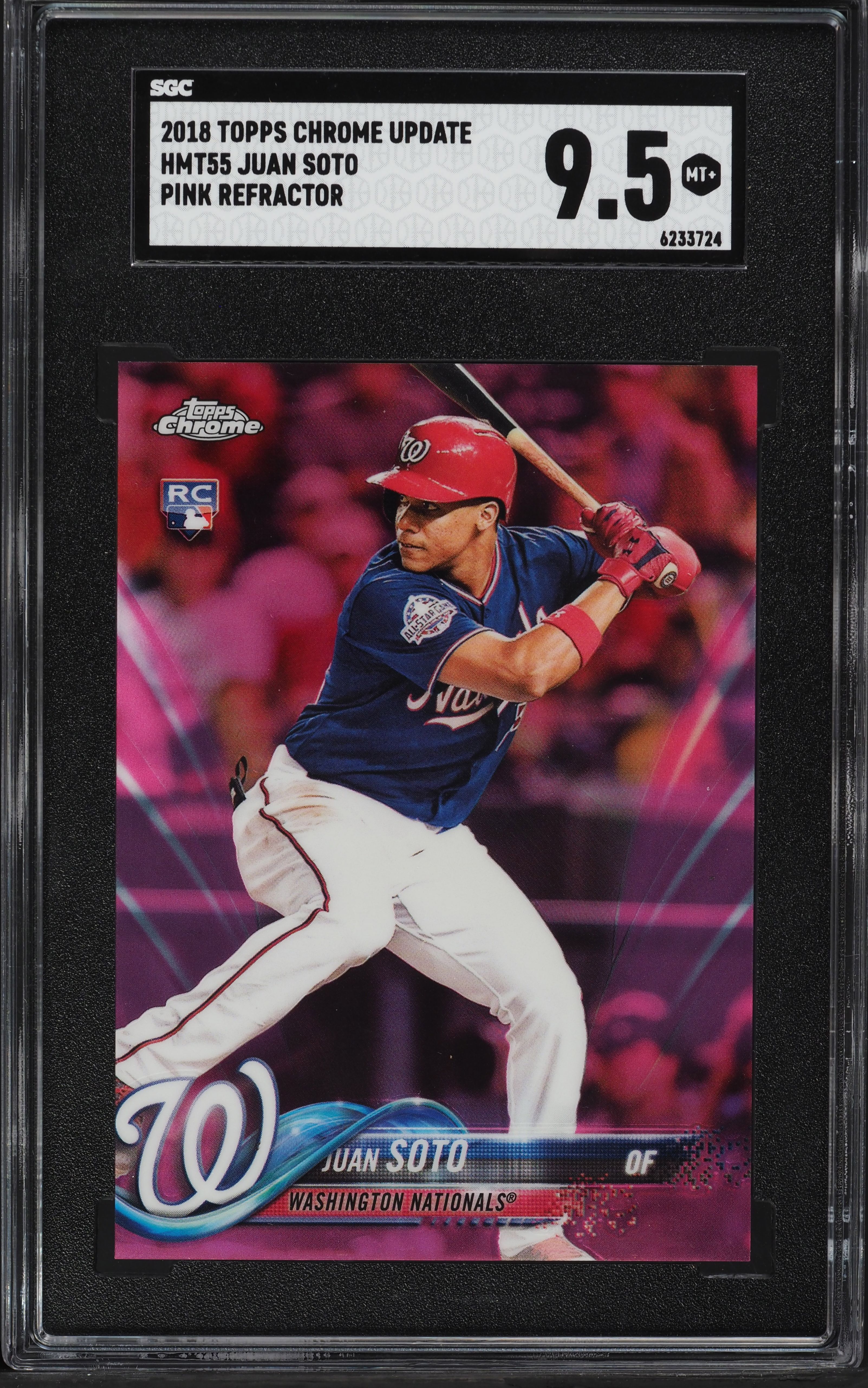 2018 Topps Chrome Update Pink Refractor Juan Soto ROOKIE #HTM55