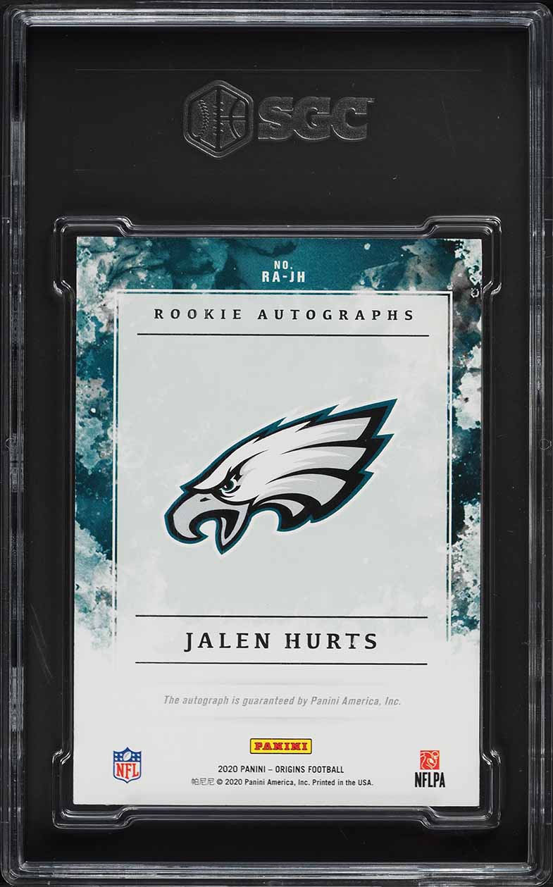 2020 Panini Origins Turquoise Jalen Hurts ROOKIE AUTO JSY# 1/25 #RA-JH SGC 9.5