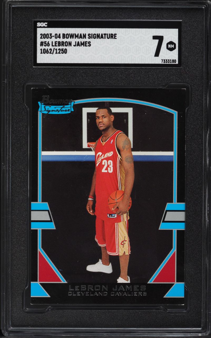2003 Bowman Signature LeBron James ROOKIE /1250 #56 SGC 7 NRMT