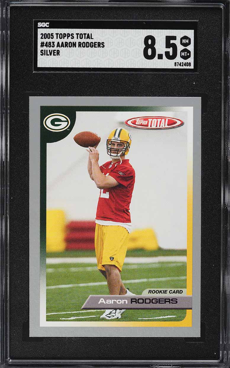 2005 Topps Total Silver Aaron Rodgers ROOKIE #483 SGC 8.5 NM-MT+