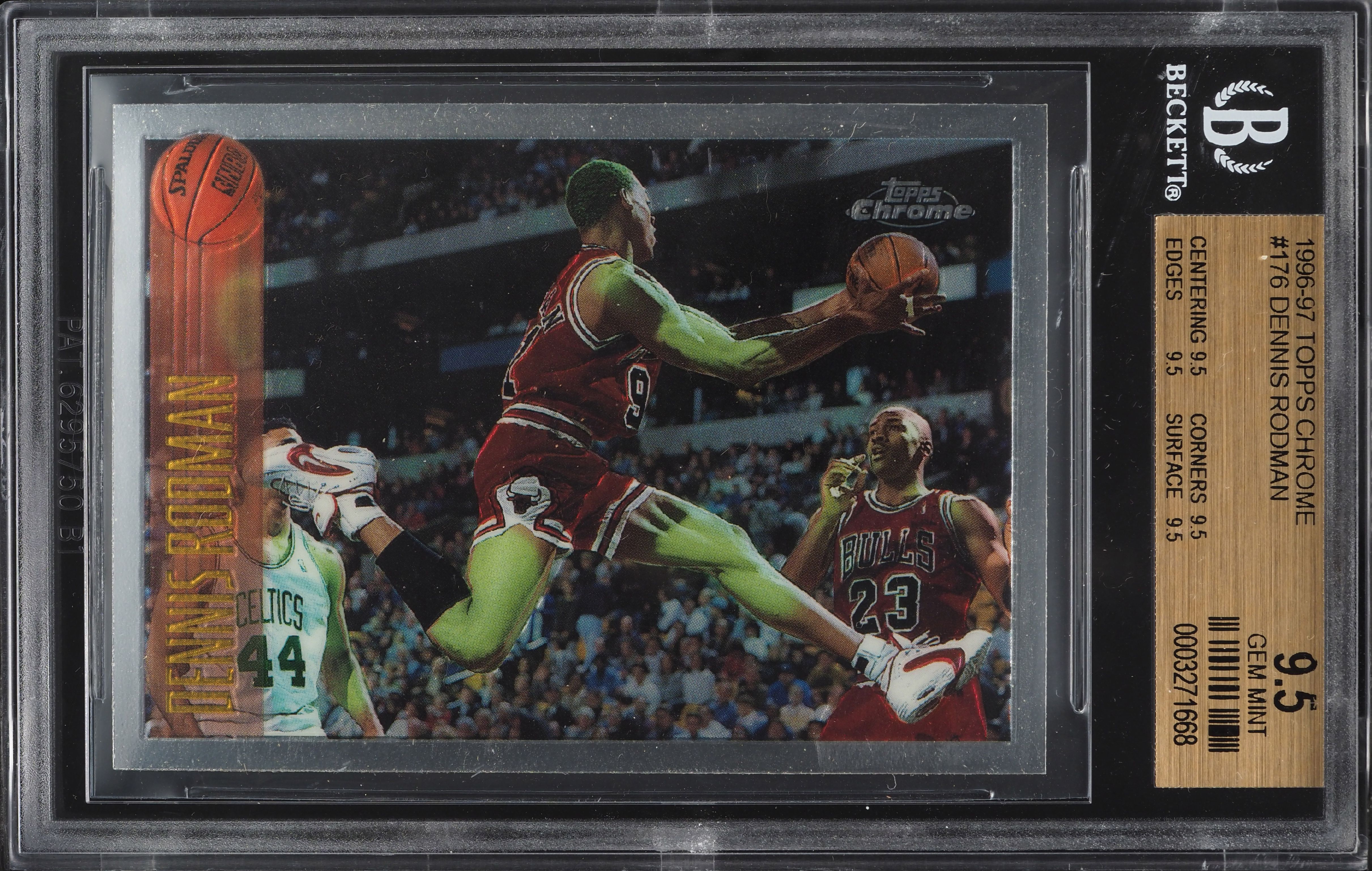 1996 Topps Chrome Dennis Rodman #176 BGS 9.5 GEM MINT on Fanatics