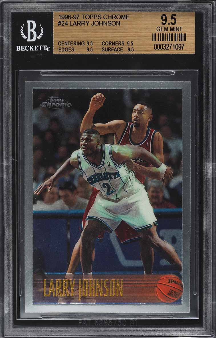 1996 Topps Chrome Larry Johnson #24 BGS 9.5 GEM MINT