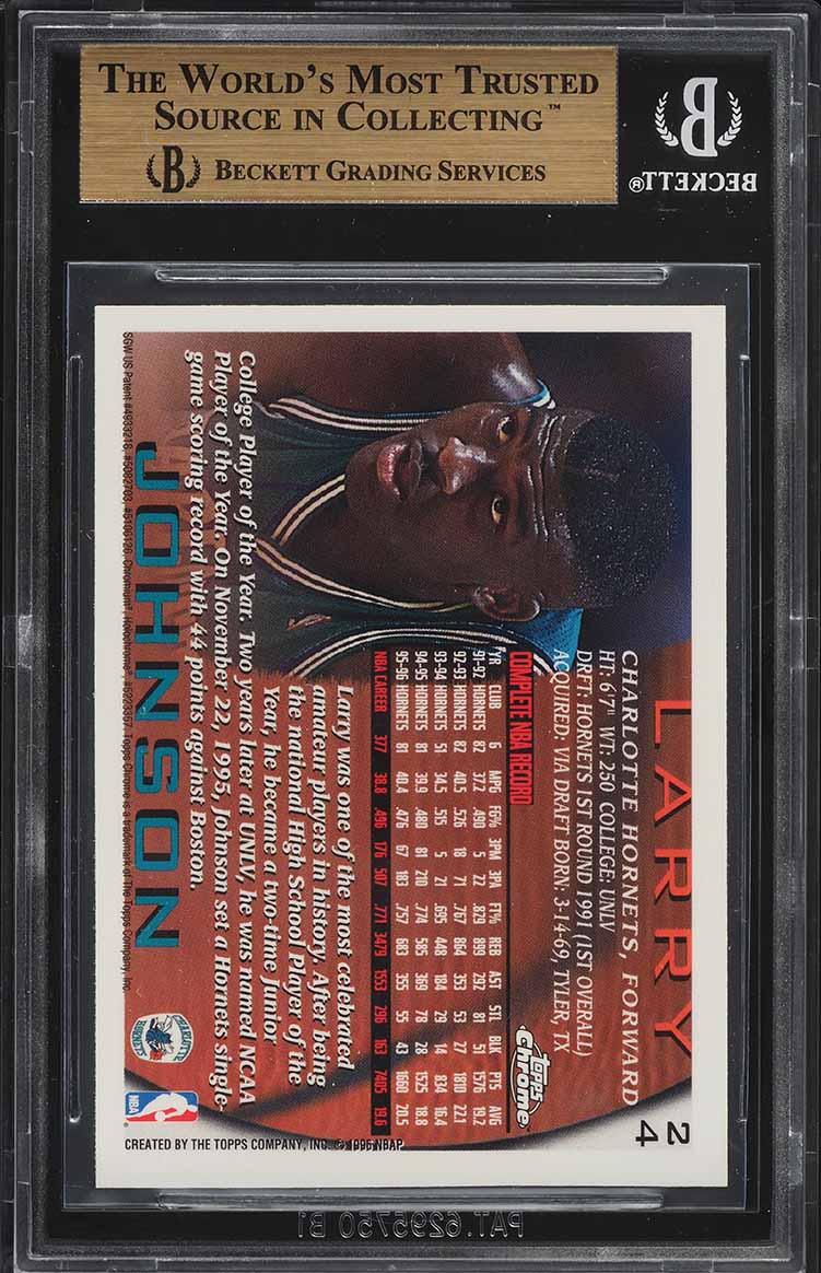 1996 Topps Chrome Larry Johnson #24 BGS 9.5 GEM MINT