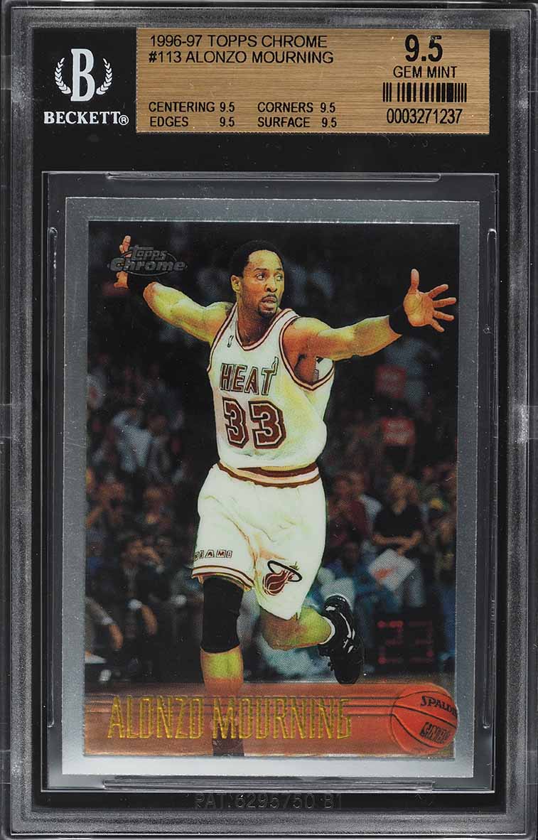 1996 Topps Chrome Alonzo Mourning #113 BGS 9.5 GEM MINT