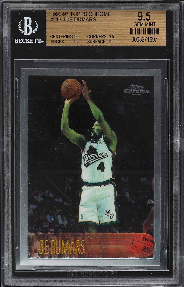 1996 Topps Chrome Joe Dumars #213 BGS 9.5 GEM MINT