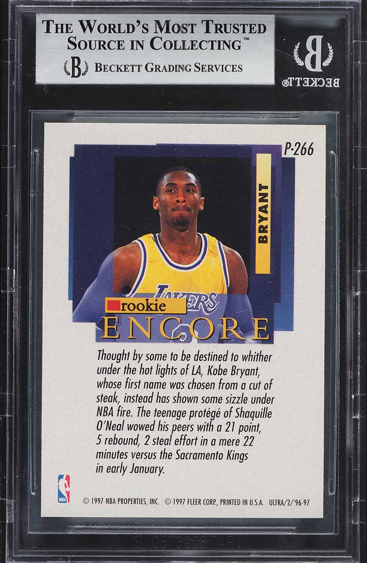 1996 Ultra Platinum Medallion Kobe Bryant ROOKIE #P-266 BGS 9 MINT
