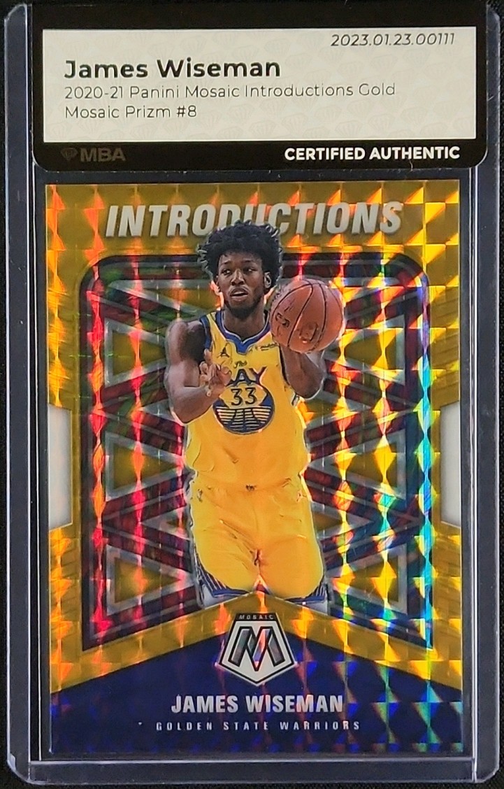 2020 Panini Mosaic Introductions Gold James Wiseman ROOKIE 10/10 #8 MBA AUTH