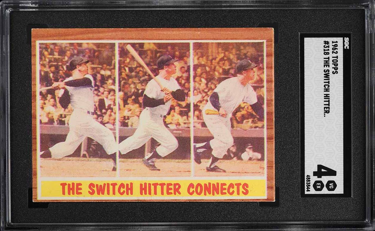 1962 Topps Mickey Mantle THE SWITCH HITTER #318 SGC 4 VGEX