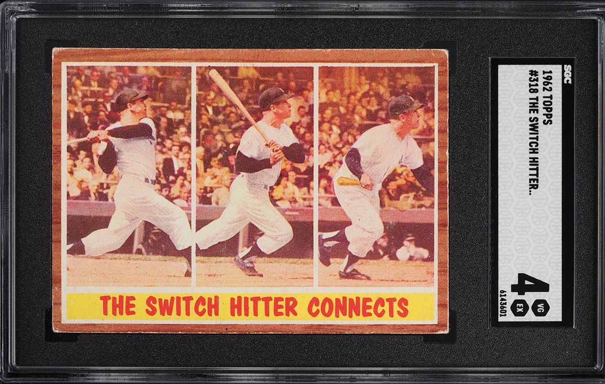 1962 Topps Mickey Mantle THE SWITCH HITTER #318 SGC 4 VGEX