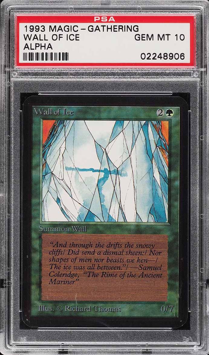 1993 Magic The Gathering MTG Alpha Wall Of Ice U G PSA 10 GEM MINT